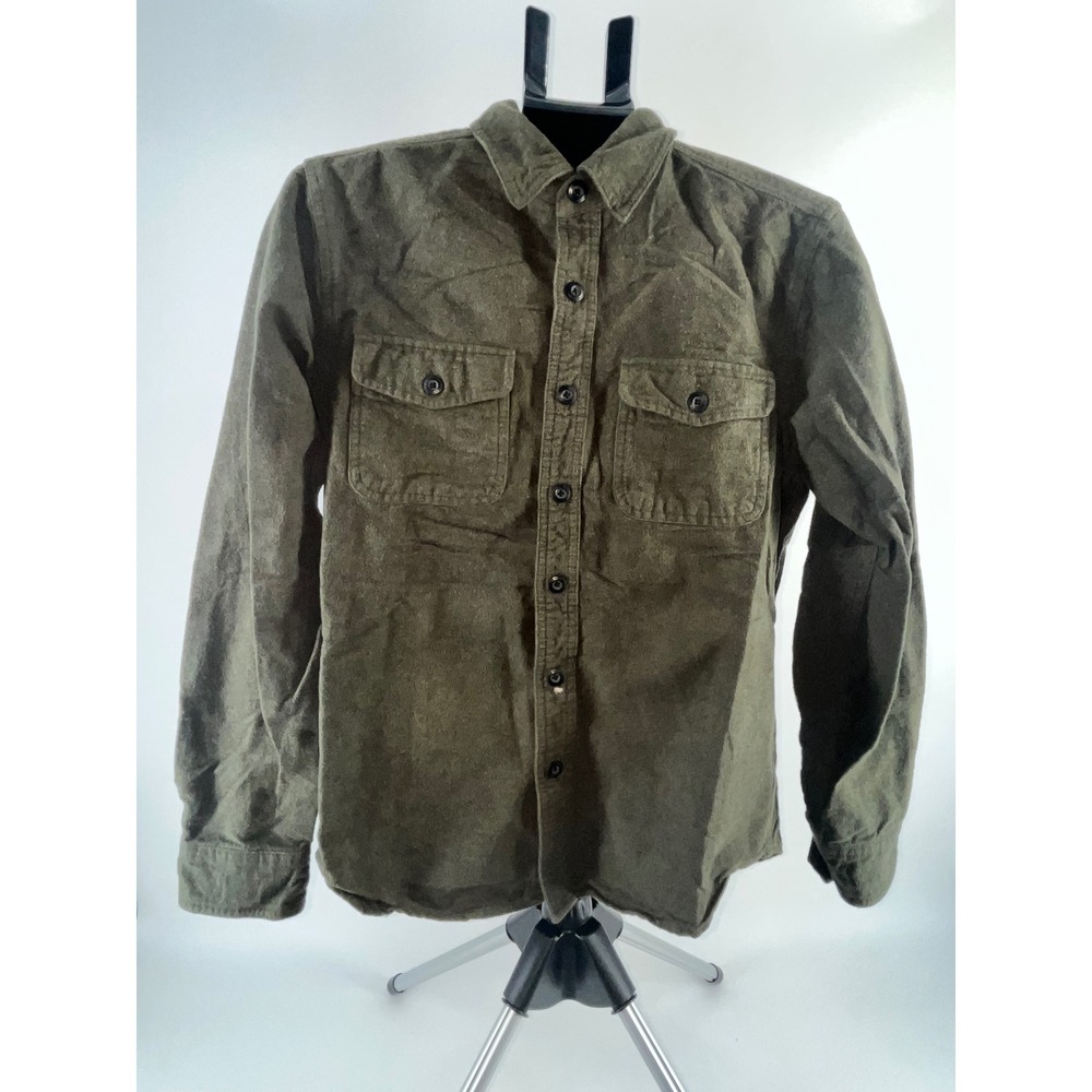 Grizzly Mountain Men's Green Long Sleeve Flannel Button Up Shirt‎ S/P